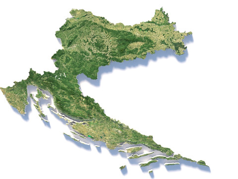 Croatia Hrvatska Terrain Map Model 3D