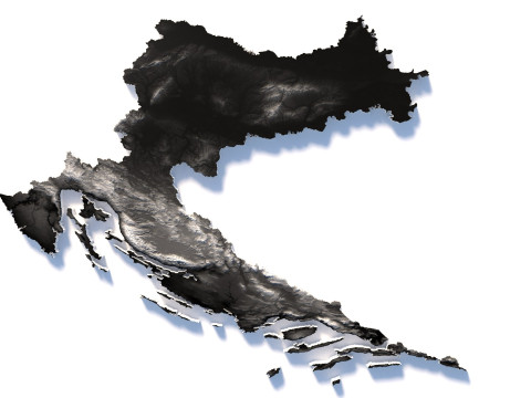 Croatia Hrvatska Terrain Map Model 3D