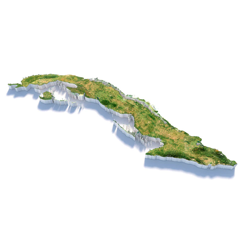 Mappa del terreno di Cuba Modello 3D .c4d .max .obj .3ds .fbx .stl .blend 