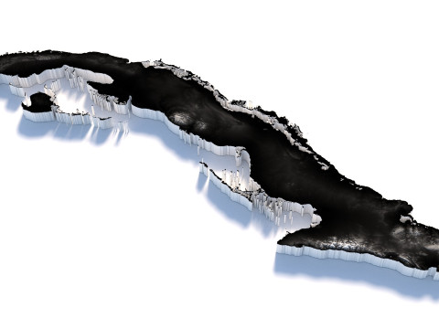 Cuba Terrain Map 3D Модель