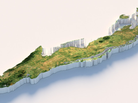Cuba Terrain Map 3D Модель