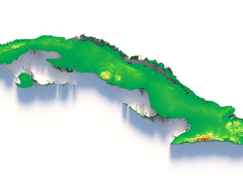 Cuba Terrain Map 3D Модель