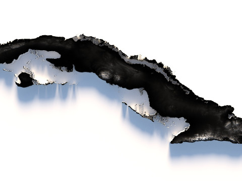 Cuba Terrain Map 3D Модель