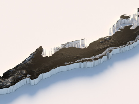 Cuba Terrain Map 3D Модель