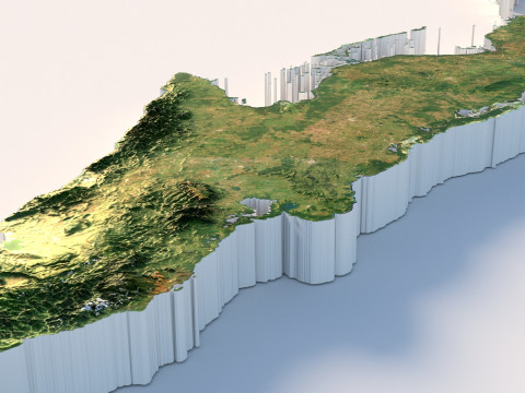 Cuba Terrain Map 3D Модель
