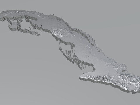 Cuba Terrain Map 3D Модель