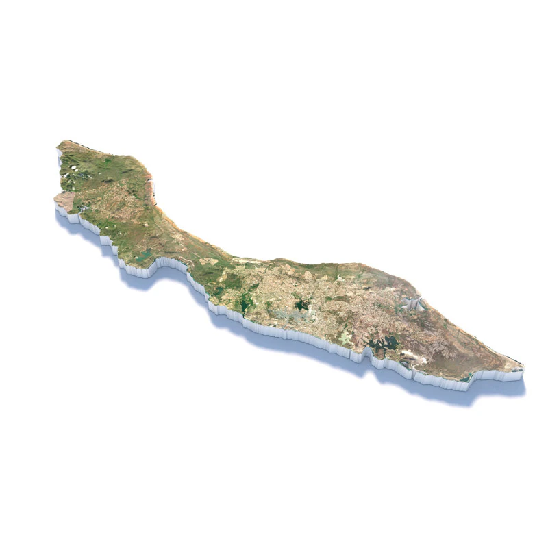 Curacao Korsou Terrain Map 3D Model .c4d .max .obj .3ds .fbx .stl .blend 