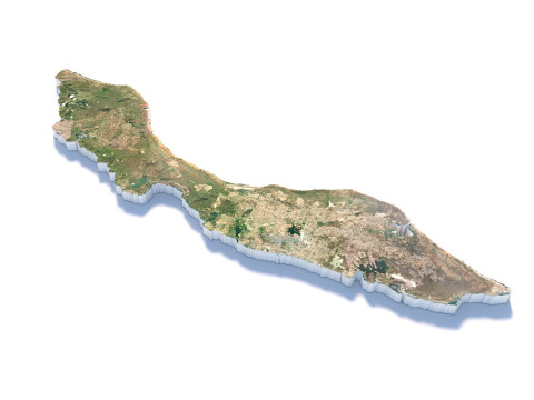 Curacao Korsou Terrain Map 3D Model