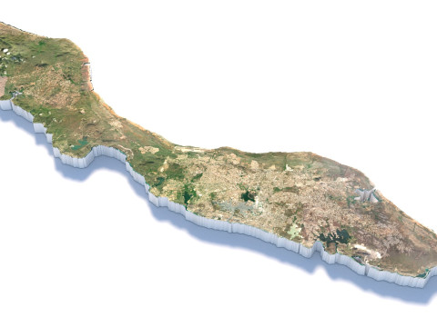 Curacao Korsou Terrain Map 3D Model