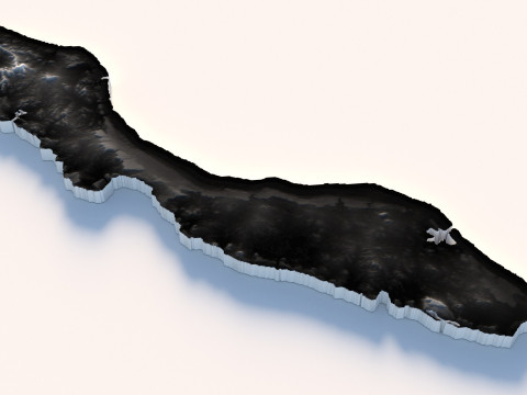 Curacao Korsou Terrain Map 3D Model