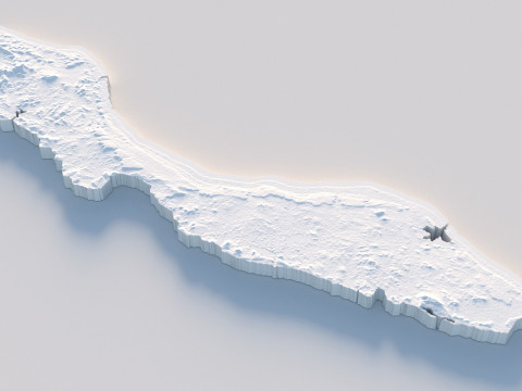 Curacao Korsou Terrain Map 3D Model