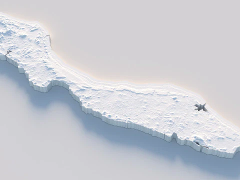 Curacao Korsou Terrain Map 3D Model