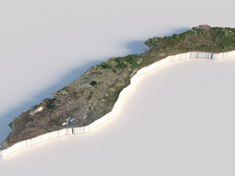 Curacao Korsou Terrain Map 3D Model