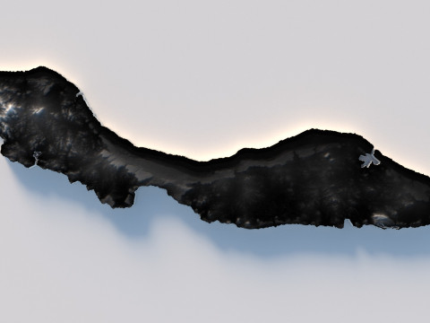 Curacao Korsou Terrain Map 3D Model