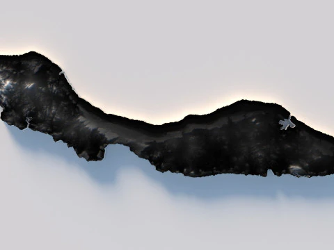Curacao Korsou Terrain Map 3D Model