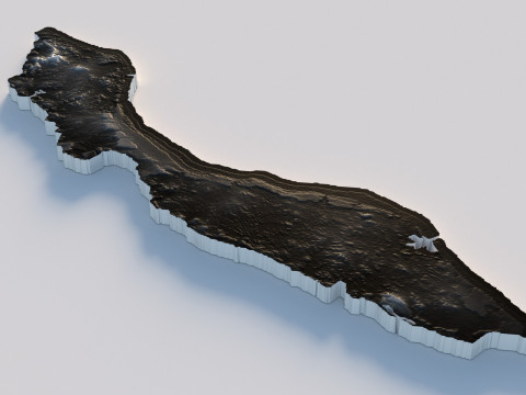 Curacao Korsou Terrain Map 3D Model