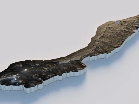 Curacao Korsou Terrain Map 3D Model