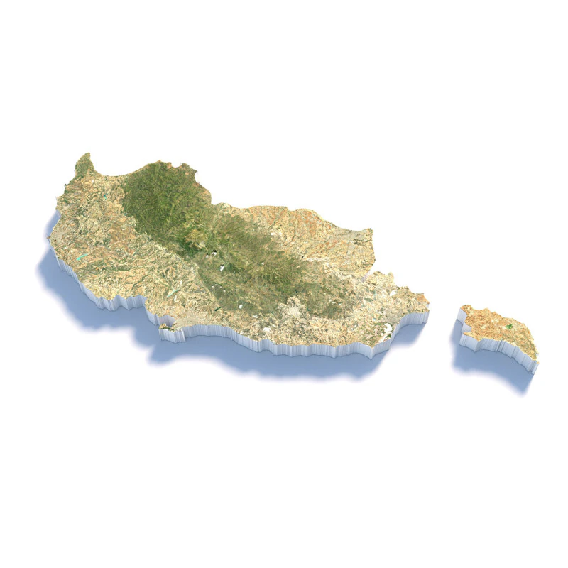 Cyprus Terrain Map 3D Model .c4d .max .obj .3ds .fbx .stl .blend 