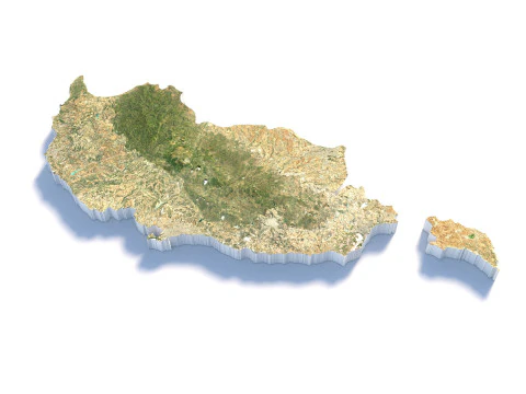 Cyprus-terreinkaart 3D Model
