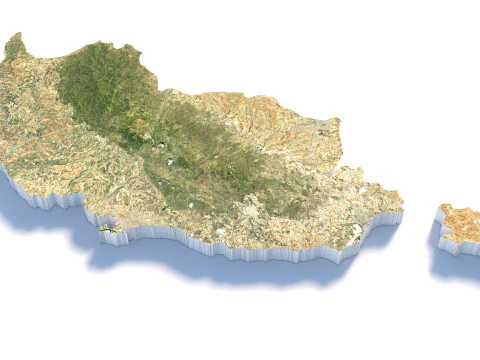 Cyprus Terrain Map 3D Model