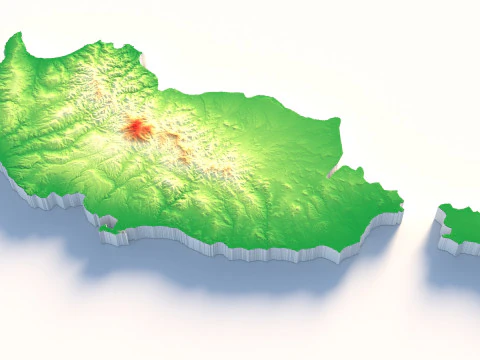 Cyprus Terrain Map 3D Model