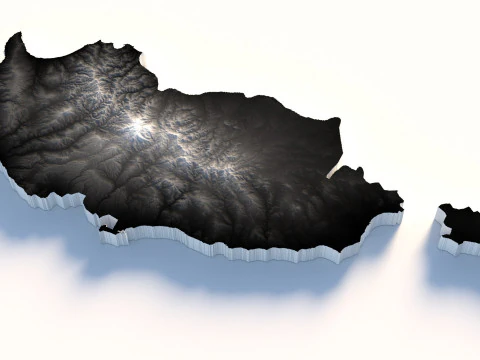 Cyprus Terrain Map 3D Model