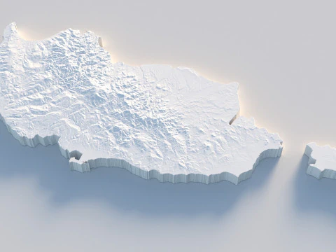 Cyprus Terrain Map 3D Model