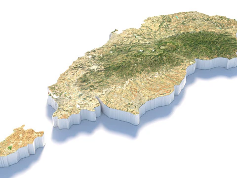 Cyprus Terrain Map 3D Model