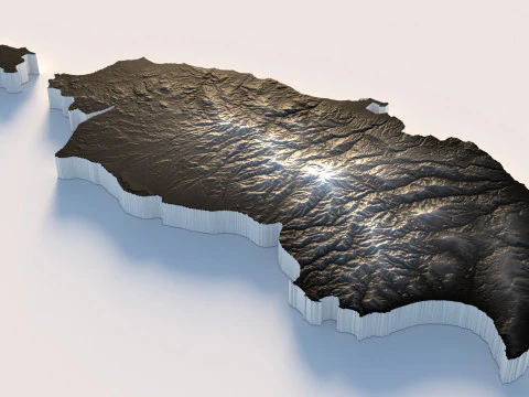 Cyprus Terrain Map 3D Model