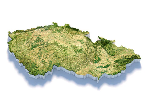 Czechy Ceska Republika Cesko Mapa terenu Model 3D
