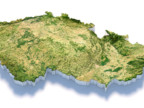 Czechia Ceska Republic Cesko Terrain Map 3D Model