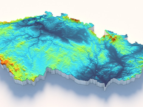 Czechia Ceska Republic Cesko Terrain Map 3D Model