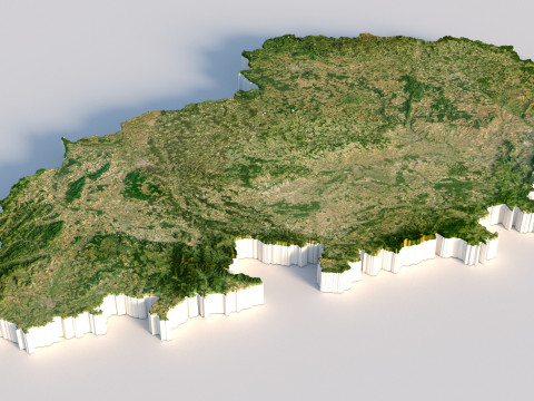 Czechia Ceska Republic Cesko Terrain Map 3D Model