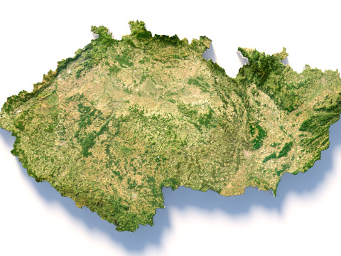 Czechia Ceska Republic Cesko Terrain Map 3D Model