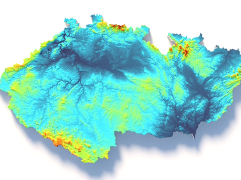 Czechia Ceska Republic Cesko Terrain Map 3D Model