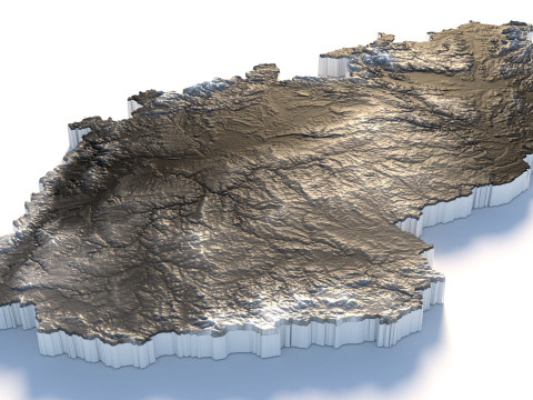 Czechia Ceska Republic Cesko Terrain Map 3D Model