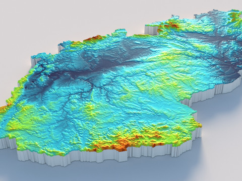 Czechia Ceska Republic Cesko Terrain Map 3D Model