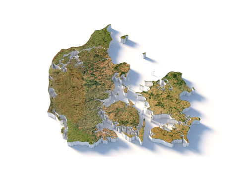 Denmark Terrain Map 3Dモデル