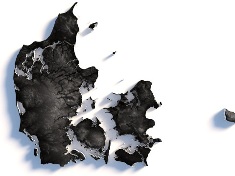 Denmark Terrain Map 3D Модель