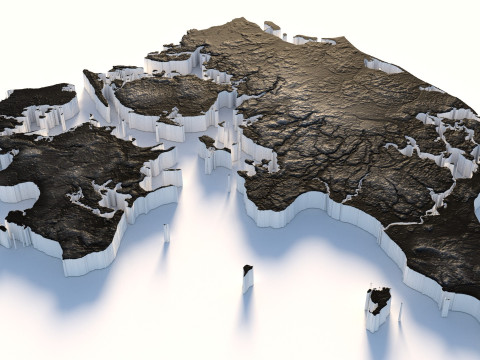 Denmark Terrain Map 3D Модель