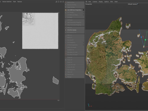 Denmark Terrain Map 3D Модель