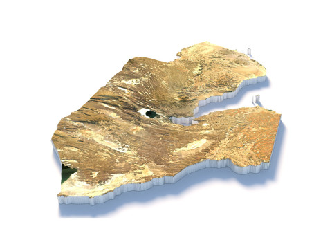 Djibouti Terrain Map 3D Модель