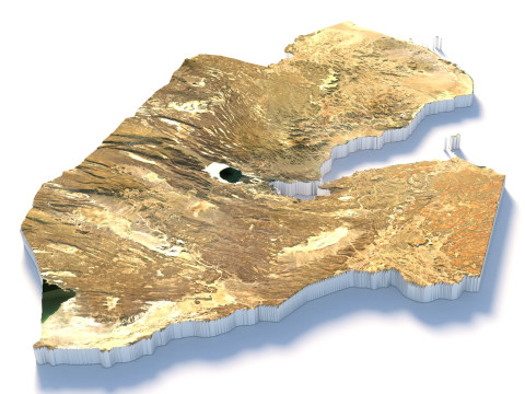 Djibouti Terrain Map Modello 3D