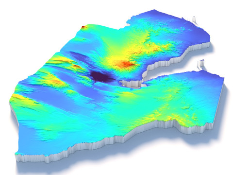Djibouti Terrain Map Modello 3D