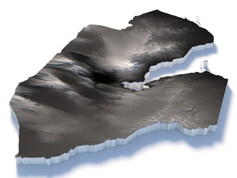 Djibouti Terrain Map Modello 3D