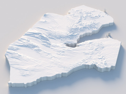 Djibouti Terrain Map Modello 3D