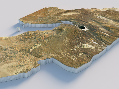 Djibouti Terrain Map Modello 3D