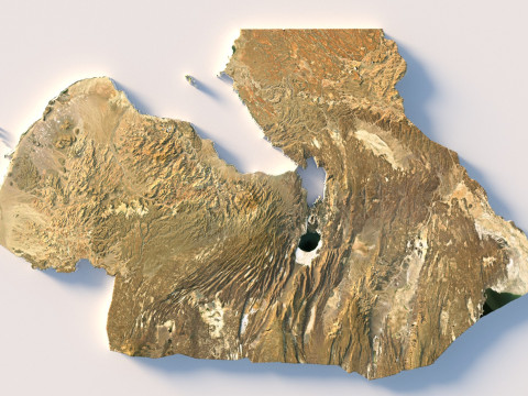 Djibouti Terrain Map Modello 3D
