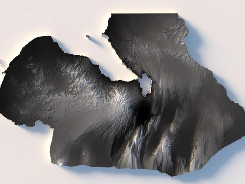 Djibouti Terrain Map 3D Model