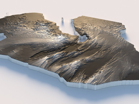 Djibouti Terrain Map Modello 3D